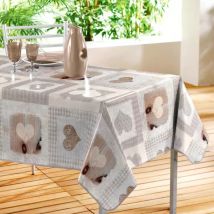 Nappe rectangulaire toile cirée (140 x 240 cm) Cosy Coeur