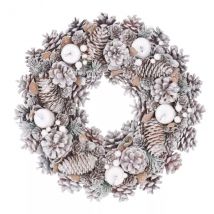 Versierde kerstkrans Pomme de pin Blanc givré