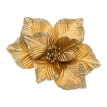 Poinsettia de Navidad Marta con clip Oro