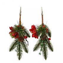 Lot de 2 branches de sapin (23 cm) Notting hill Rouge