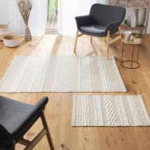 Tapis de salon coton (170 cm) Blanca Beige