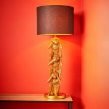 Lampe à poser en métal Singe (H86,5 cm) Sagesse Or