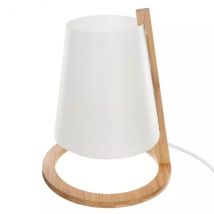 Lampe à poser en bois (H26 cm) Roni Blanche