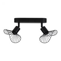 Rampe de spot 2 abat-jours (L24 cm) Capeline Noir