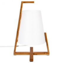 Lampe à poser bois (H32 cm) Canis Blanche