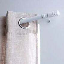 Verlengbare Gordijnroede Kit (135 à 225 cm) Cylindre strié Wit