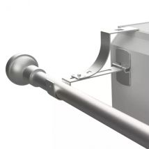 Support à tringle pour caisson de volet roulant (L135 / D28 mm) Argent mat