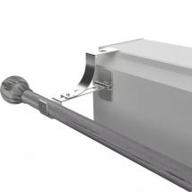 Support à tringle pour caisson de volet roulant (L135 / D20 mm) Argent mat