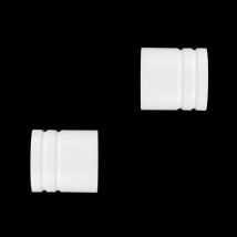 Set van 2 eindknoppen voor houten gordijnroede (D28 mm) Bouchon Wit