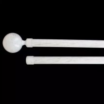 Set ausziehbare Gardinenstange doppelt (L210 - L380 cm / D19 mm) Paloma Weiß und Gold