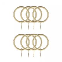 Lot de 8 anneaux tringle rideau (D20 mm) Jim Or