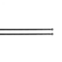 2er Set ausziehbare runde Gardinenstangen (L40 bis 600 cm) Rona Schwarz