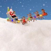 Weihnachtsmann im Schlitten mit Rentieren Batteriebetrieben
