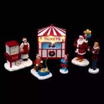 Set van figuren en accessoires Santa's kermis voor een dorp