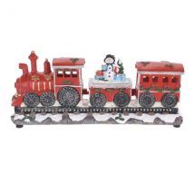 Train décoratif lumineux (39 cm) Locomotive Bonhomme de neige