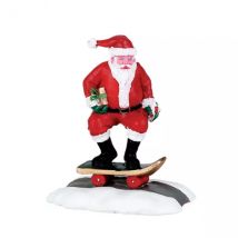 Personaje Lemax Papá Noel en patineta