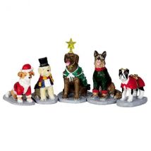 Dieren Lemax Set van 5 honden met kostuums