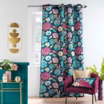 Rideau oeillets (140 x 260 cm) Winteria Bleu canard