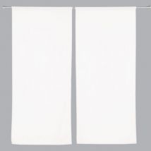 Vitrage set (60 x 140 cm) Etamine bevroren Wit