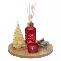 Coffret de Noël "Senteur" en bois et bougies