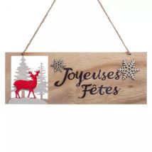 Schild "Joyeuses fêtes" Naturfarben