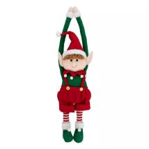 Lutin de Noël à accrocher (H74 cm) Zilou Rouge et vert