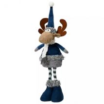 Große Rentier-Figur stehend Paco 50 cm Blau