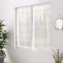 Paire de voilages passe-tringle (60 x 120 cm) Pointia Blanc