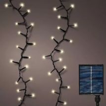 Guirlande lumineuse Solaire 11 m 500 LED câble noir Rechargeable Blanc chaud