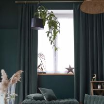 Rideau velours de coton ajustable (140 x max 270 cm) César Gris ardoise