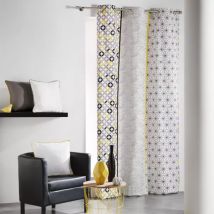 Rideau coton (140 x 240 cm) Remix Gris et jaune