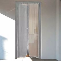 Rideau de porte Moustiquaire (100 x H220 cm) Aimanté Gris