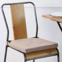 Galette de chaise carrée scratch (40 x 40 cm) Duo Beige