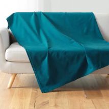 Plaid polycoton (220 x 240 cm) Lucile Bleu