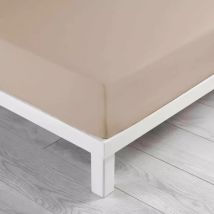 Drap housse coton lavé (160 x 200 cm) Linette Beige