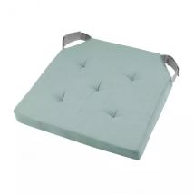 Galette de chaise carrée scratch (40 x 40 cm) Duo Vert jade
