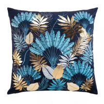 Housse de coussin carrée (60 cm) Panazio Bleue