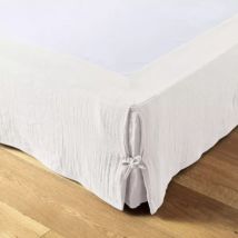 Cache-sommier Gaze de coton (160 x 200 cm) Gaïa Blanc chantilly