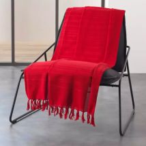 Jeté de canapé coton (150 x 150 cm) Lilia Rouge