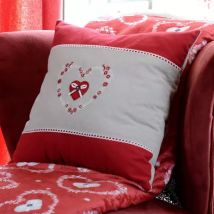 Coussin carré (40 cm) Pauline Rouge