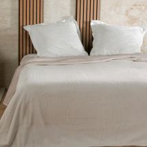 Couvre lit velours (240 x 260 cm) Gaufré Ecru