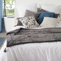 Edredon velours (80 x 180 cm) Slow Gris