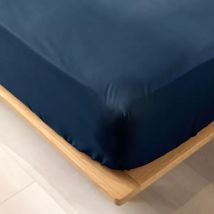 Hoeslaken bio katoen (160 cm) Biolina Nachtblauw