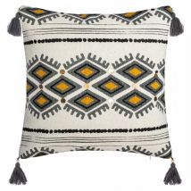 Housse de coussin carrée coton (40 x 40 cm) Azteq Pampil Ecru