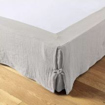 Cache-sommier Gaze de coton (140 x 190 cm) Gaïa Gris nuage