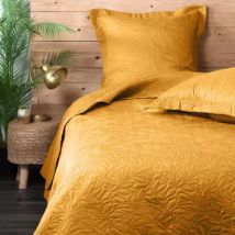Couvre-lit et taies d'oreiller (260 x 240 cm) Cassandre Jaune curry