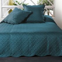 Colcha y funda para almohada (180 x 240 cm) Californie Azul