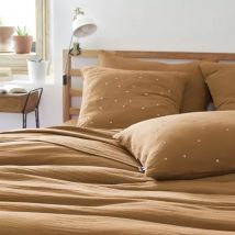 Quadratischer Musselin-Kopfkissenbezug (60 x 60 cm) Gaïa Chic Camel