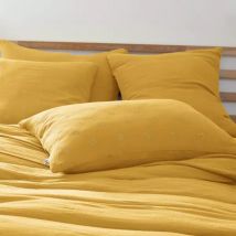 Federa rettangolare garza di cotone (70 cm) Gaïa Boho Giallo zafferano