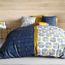 Betttuch-Set aus Baumwolle (Bett 90 cm) 3-teilig Sirius Blau